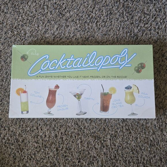 Cocktailopoly Cocktail Themed Monopoly Board Game Late For The Sky NEW Sealed - Picture 1 of 5